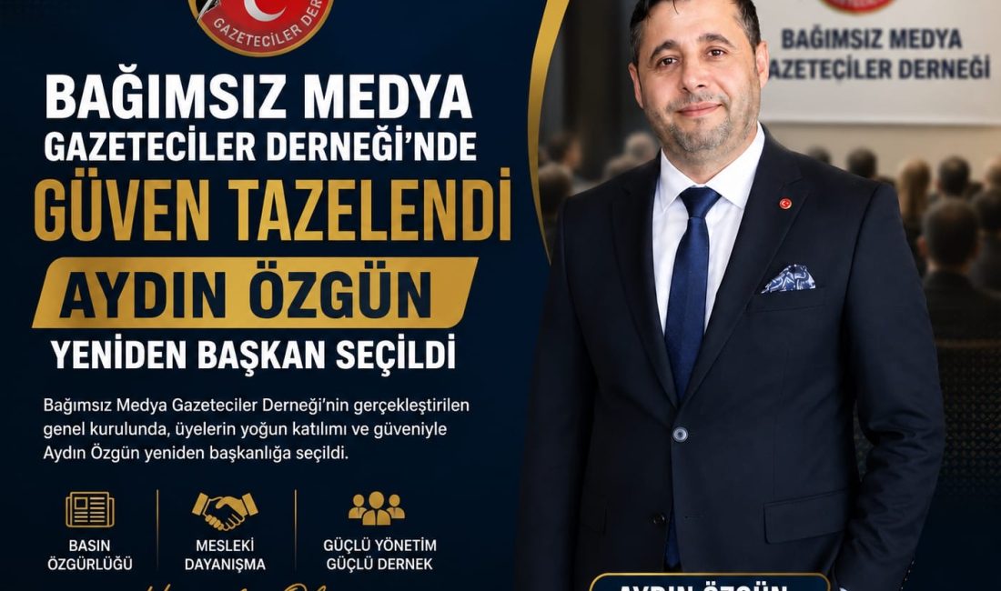 Bağımsız Medya Gazeteciler Derneği’nde Yeni Dönem Başladı: Aydın Özgün Güven Tazeledi. İSTANBUL – Bağımsız Medya Gazeteciler Derneği’nin Olağanüstü Genel Kurulu, üyelerin